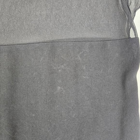 Polo Ralph Lauren Silk Semi Sheer Top Blouse Designer Cap Sleeve Black Size 4 - Picture 5 of 11